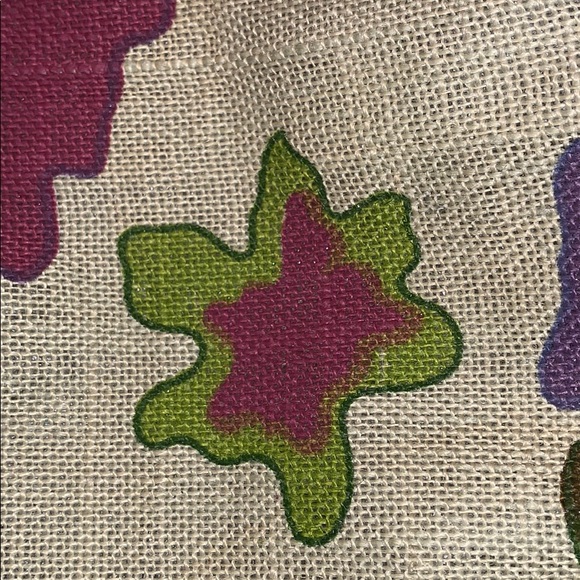 Burlap Beach/Shopping Bag with Bamboo Handles - Picture 3 of 6